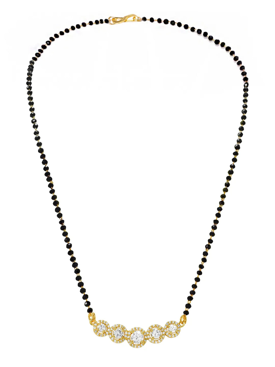 Gold Plated Classic Halo Mangalsutra Set