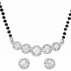 Rhodium Plated Classic Halo Mangalsutra Set