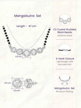 Rhodium Plated Classic Halo Mangalsutra Set