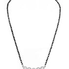 Rhodium Plated Classic Halo Mangalsutra Set