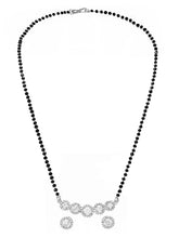 Rhodium Plated Classic Halo Mangalsutra Set
