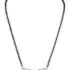 Rhodium Plated Classic Halo Mangalsutra Set