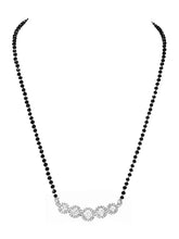 Rhodium Plated Classic Halo Mangalsutra Set