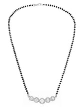 Rhodium Plated Classic Halo Mangalsutra Set