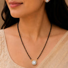 Gold Plated Solitaire Halo Mangalsutra Set