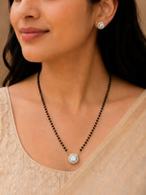 Gold Plated Solitaire Halo Mangalsutra Set