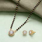 Gold Plated Solitaire Halo Mangalsutra Set