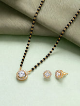 Gold Plated Solitaire Halo Mangalsutra Set