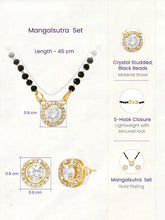 Gold Plated Solitaire Halo Mangalsutra Set