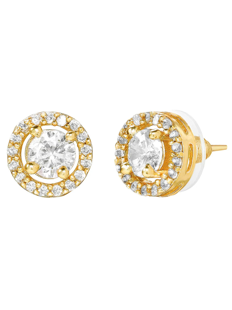 Gold Plated Solitaire Halo Mangalsutra Set