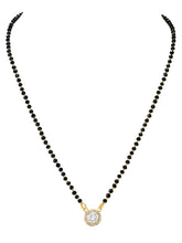 Gold Plated Solitaire Halo Mangalsutra Set