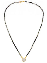 Gold Plated Solitaire Halo Mangalsutra Set