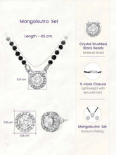 Rhodium Plated Solitaire Halo Mangalsutra Set