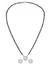 Rhodium Plated Solitaire Halo Mangalsutra Set