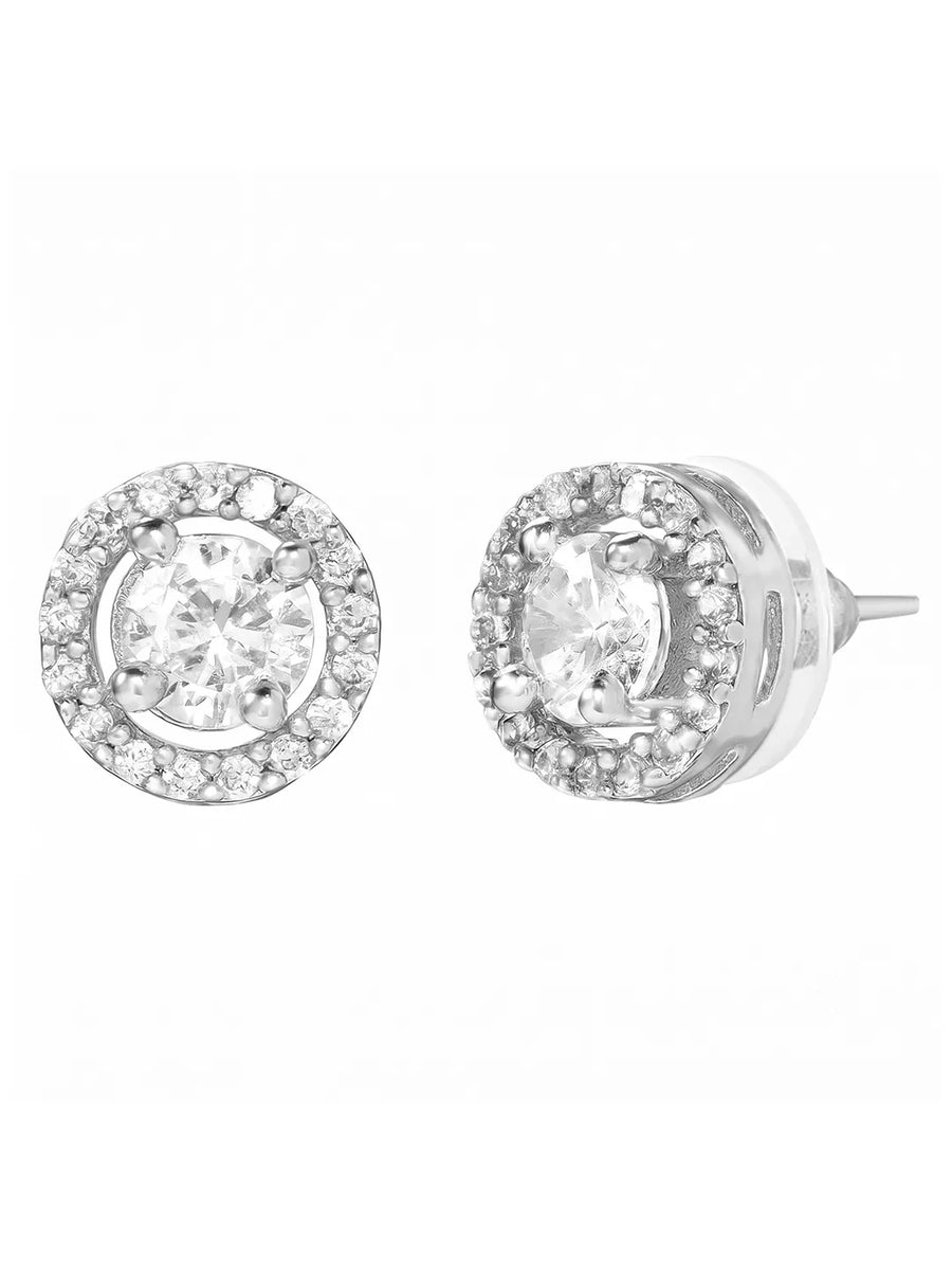 Rhodium Plated Solitaire Halo Mangalsutra Set