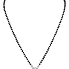 Rhodium Plated Solitaire Halo Mangalsutra Set