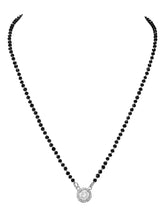 Rhodium Plated Solitaire Halo Mangalsutra Set