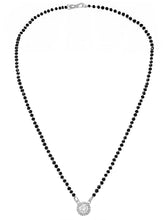 Rhodium Plated Solitaire Halo Mangalsutra Set