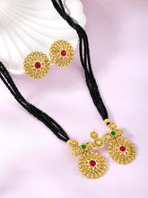 Elegant Rani Pink & Green Mangalsutra Set