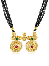 Elegant Rani Pink & Green Mangalsutra Set