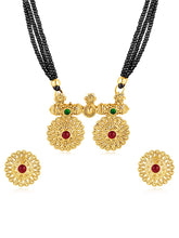 Elegant Rani Pink & Green Mangalsutra Set