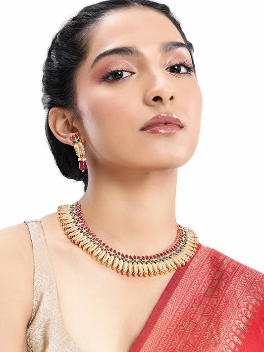 Peora Ethereal Temple Design Necklace Set