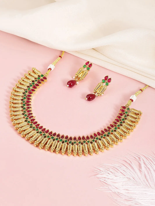 Peora Ethereal Temple Design Necklace Set