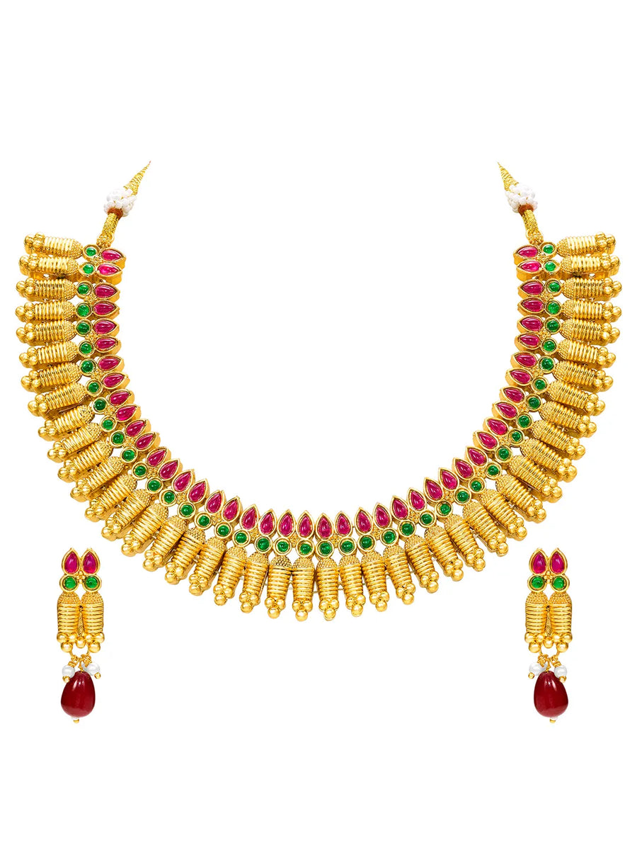 Peora Ethereal Temple Design Necklace Set