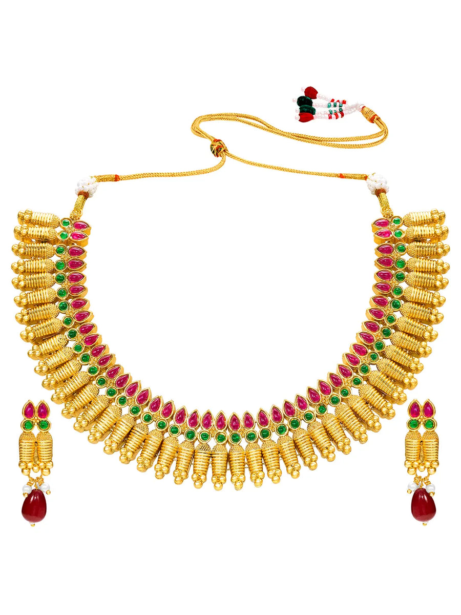 Peora Ethereal Temple Design Necklace Set