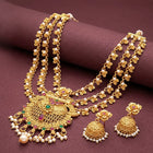 Peora Layered Heritage Jhumka Necklace Set - Gold
