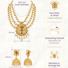 Peora Layered Heritage Jhumka Necklace Set - Gold