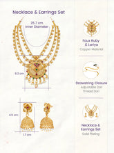 Peora Layered Heritage Jhumka Necklace Set - Gold