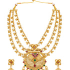 Peora Layered Heritage Jhumka Necklace Set - Gold