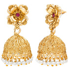Peora Layered Heritage Jhumka Necklace Set - Gold