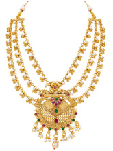 Peora Layered Heritage Jhumka Necklace Set - Gold