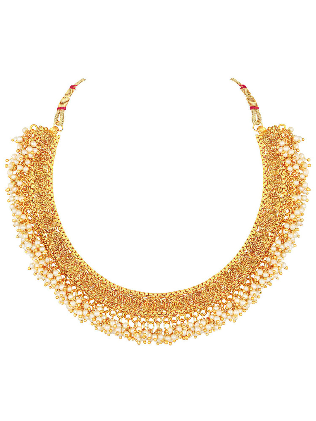 Gilded Pearls Gold Plated Necklace Set