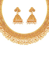 Gilded Pearls Gold Plated Necklace Set