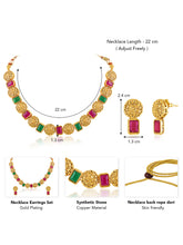 Gilded Grace Multicolour Gold Plated Necklace Set