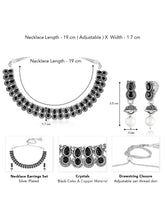 Peora Antique Oxidised Black Necklace Set