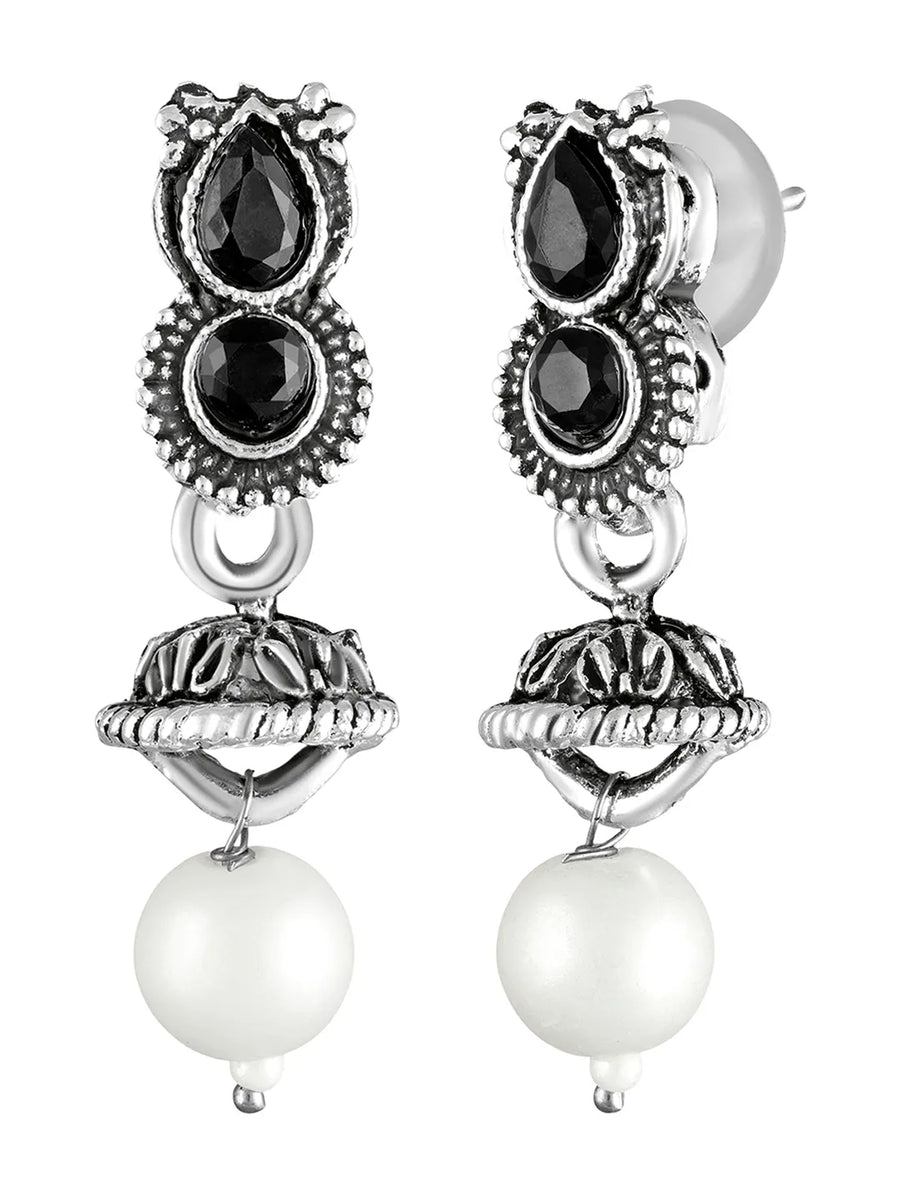 Peora Antique Oxidised Black Necklace Set