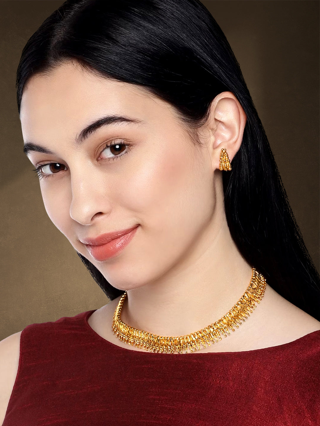 Timeless Chic Gold Plated Short Necklace Set