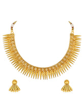 Glamour in Gold Stylish Short Necklace Set