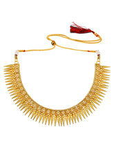 Glamour in Gold Stylish Short Necklace Set