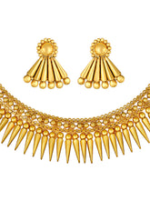 Glamour in Gold Stylish Short Necklace Set