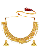 Glamour in Gold Stylish Short Necklace Set