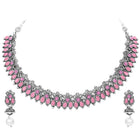 Peora Antique Oxidised Pink Necklace Set