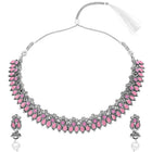 Peora Antique Oxidised Pink Necklace Set