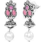 Peora Antique Oxidised Pink Necklace Set