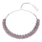 Peora Antique Oxidised Pink Necklace Set