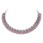 Peora Antique Oxidised Pink Necklace Set